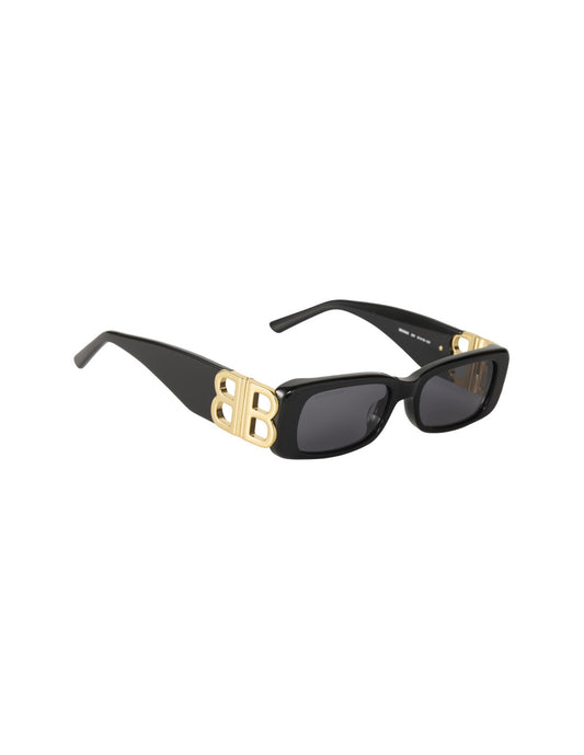 Balenciaga BB0096S 001 Dynasty Rectangle Black Gold – vista 6