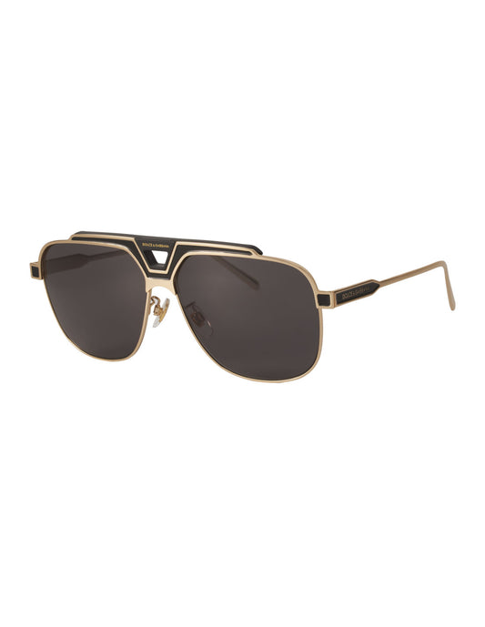 Dolce & Gabbana DG2256 1334/87 Aviator Square Negro Dorado – vista 7