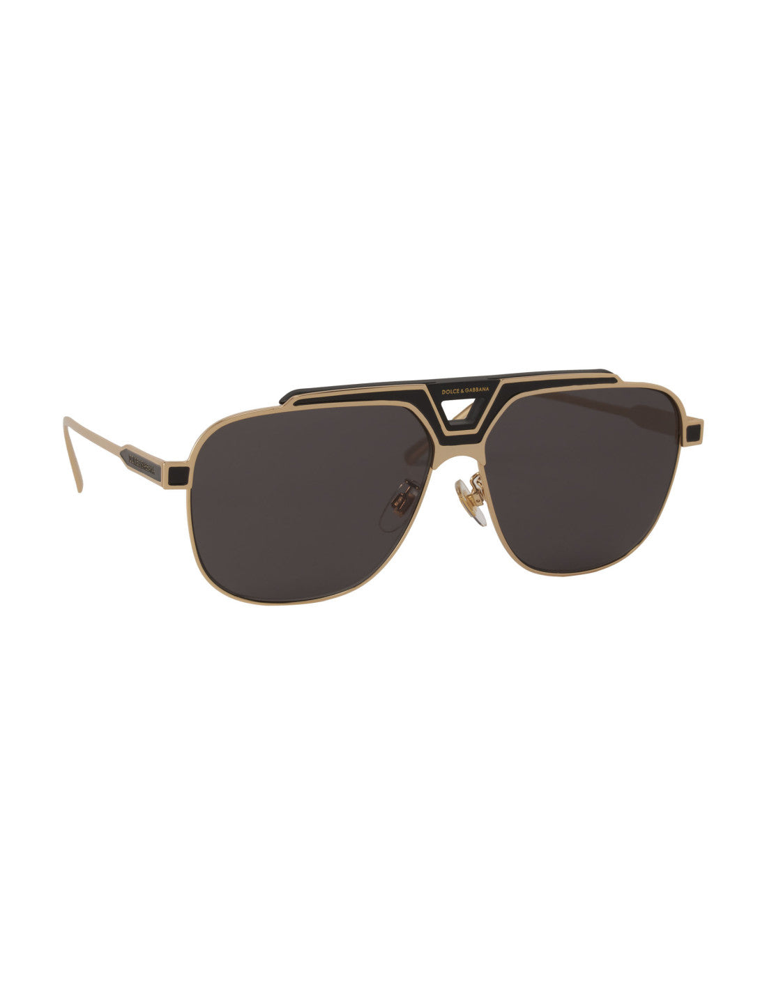 Dolce & Gabbana DG2256 1334/87 Aviator Square Negro Dorado – vista 9