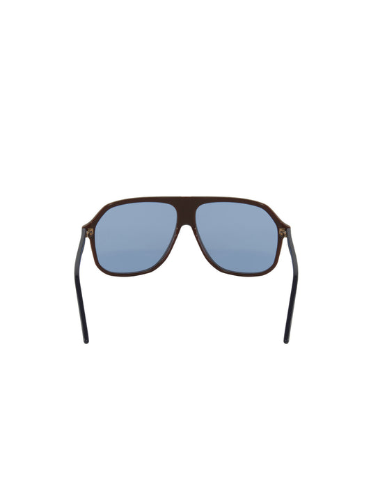 Gucci Gg0734s 002 Square Aviator Azul Naranja transparente – vista 10