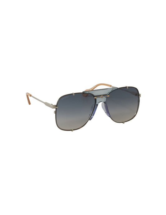 Gucci Gucci GG0739S 003 Square Shape Aviator Azul Dorado – vista 6