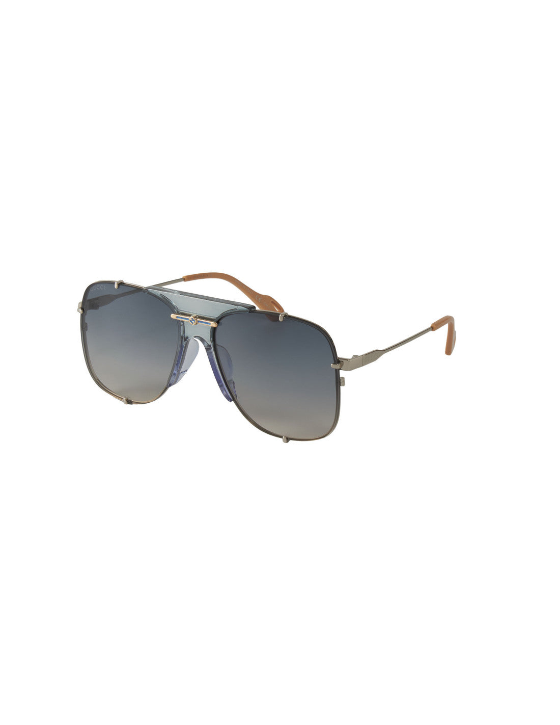 Gucci Gucci GG0739S 003 Square Shape Aviator Azul Dorado – vista 7