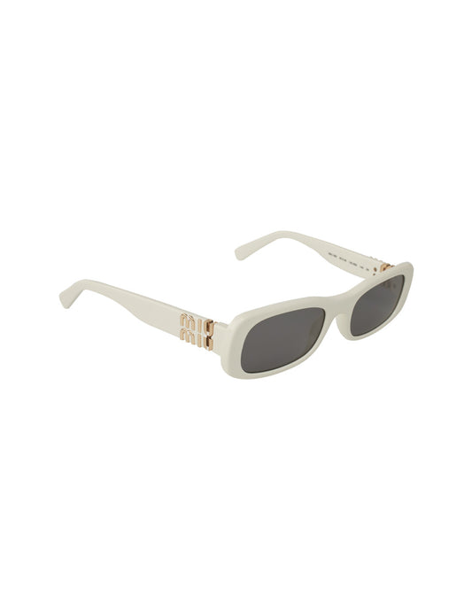 Miu Miu MU 08Z 142-5S0 rectangle shape White Gold – vista 6