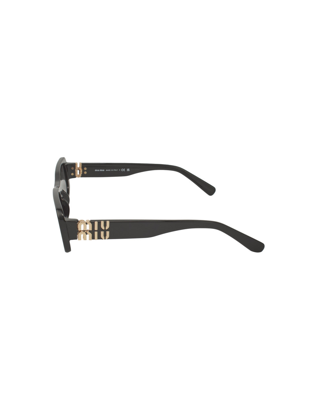 Miu Miu MU 08Z 1AB-5S0 rectangle shape Black Gold – vista 9