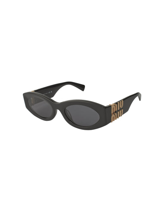 Miu Miu MU 11WS 1AB-5S0 Oval Shape Black Gold – vista 7