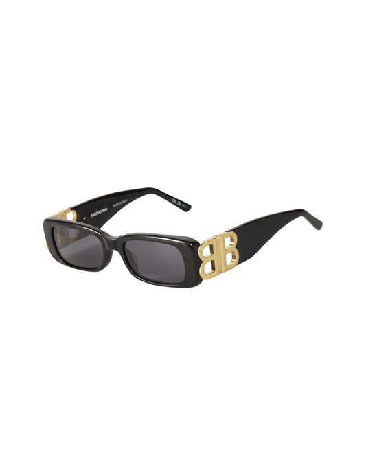 Balenciaga BB0096S 001 Dynasty Rectangle Black Gold – vista 7