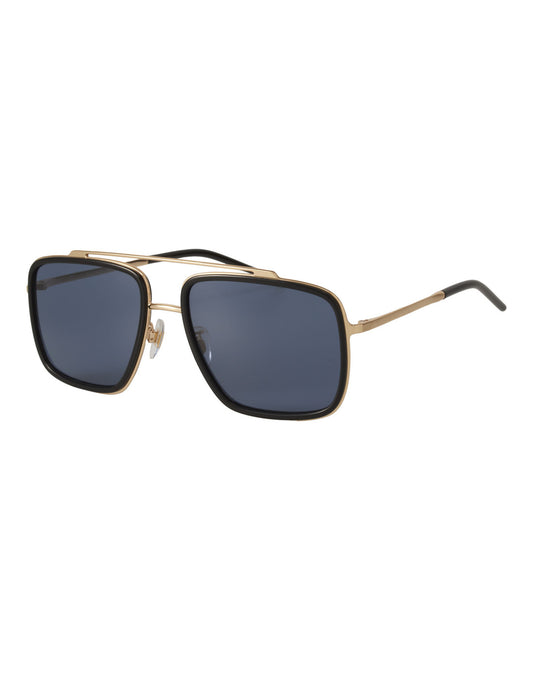 Dolce &amp; Gabbana DG2220 02/81 Square Shape Negro Dorado – vista 7