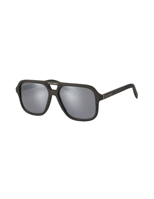 Dolce &amp; Gabbana DG4354 3298/6G Aviator Square Negro Mate Plata – vista 7