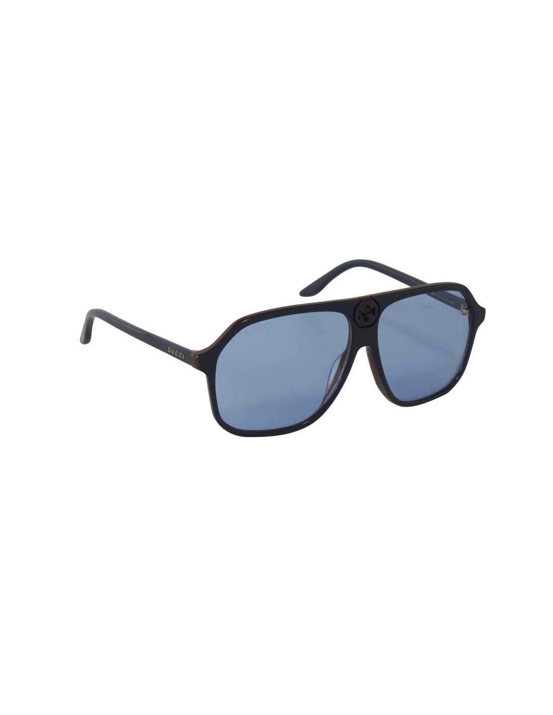 Gucci Gg0734s 002 Square Aviator Azul Naranja transparente – vista 6