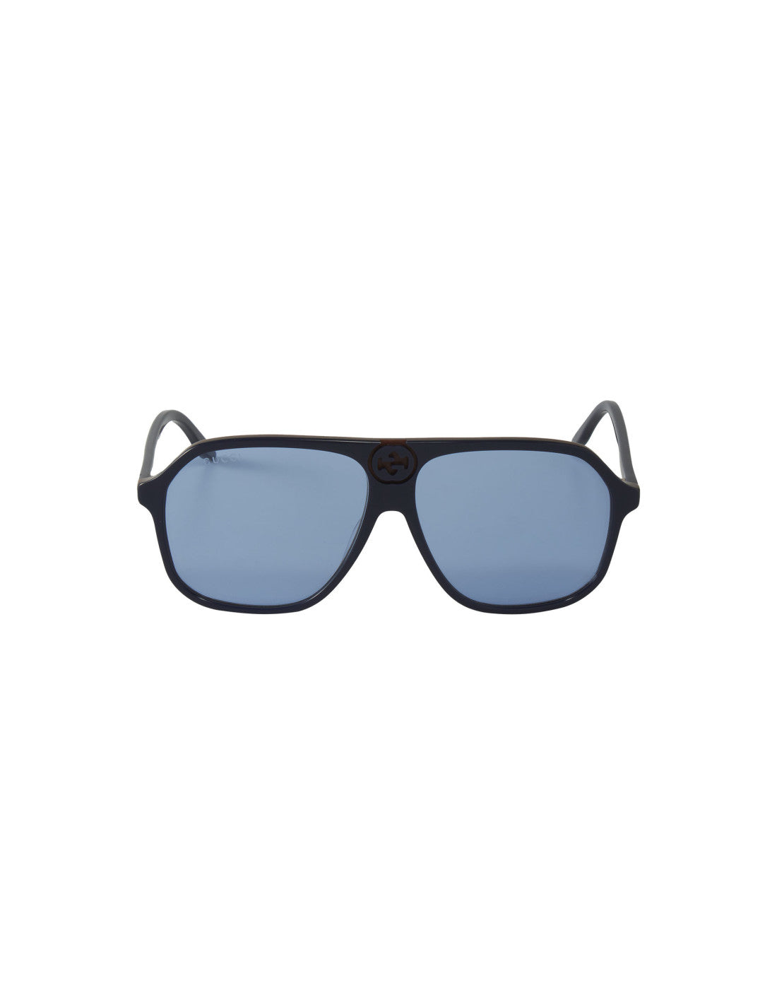 Gucci Gg0734s 002 Square Aviator Azul Naranja transparente – vista 8