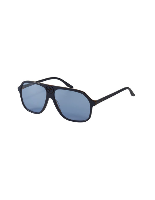 Gucci Gg0734s 002 Square Aviator Azul Naranja transparente – vista 7