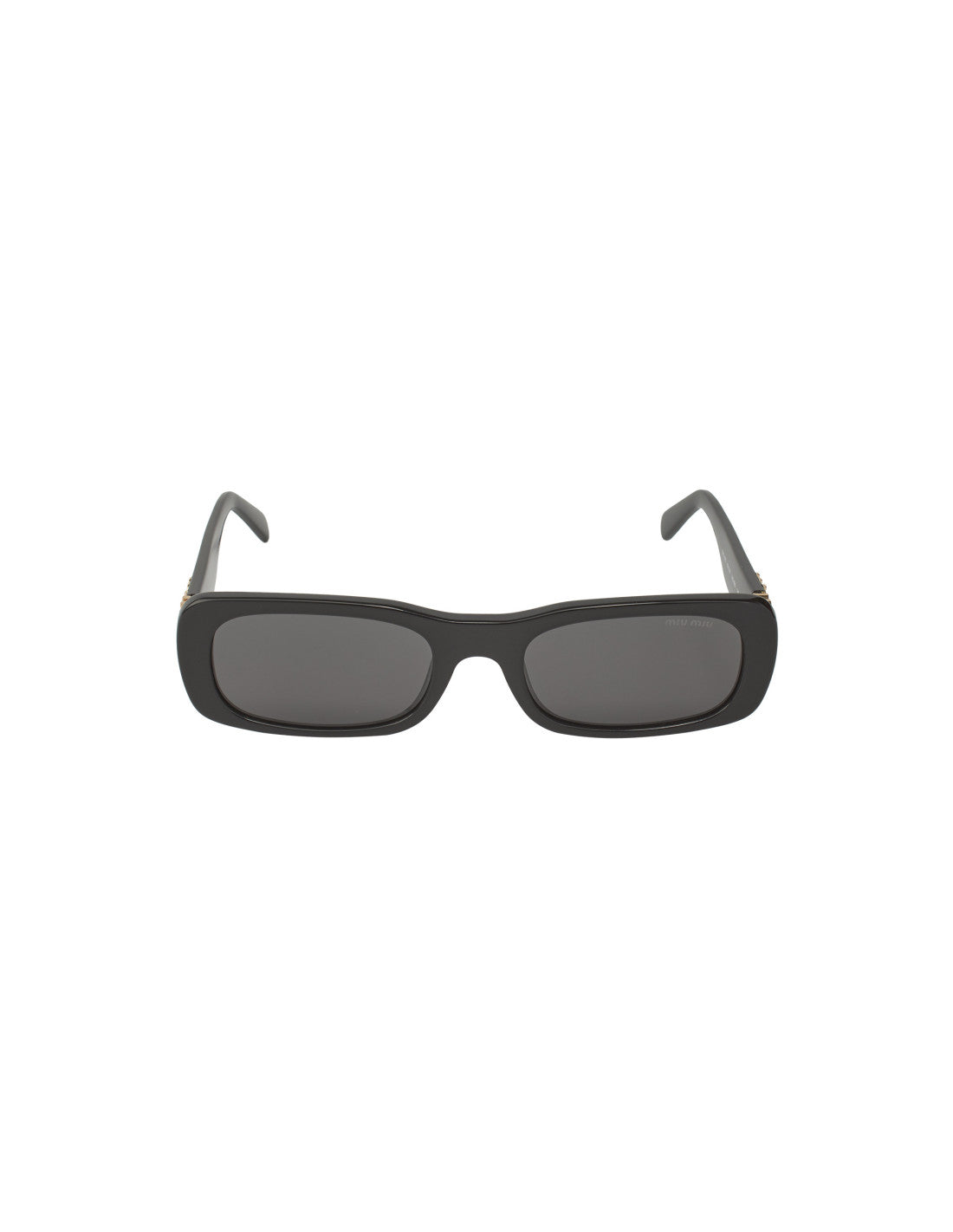 Miu Miu MU 08Z 1AB-5S0 rectangle shape Black Gold – vista 8