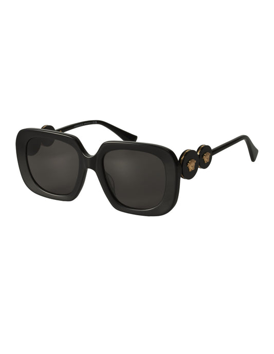 Versace VE4434 GB1/87 Medusa Square Shape Negro Dorado – vista 7